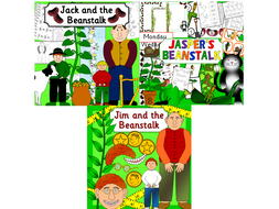Growing beanstalk story resources - Jack and the Beanstalk, Jasper's Beanstalk, Jim and the Beanstalk