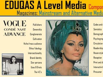 Vogue - Eduqas A Level Media - Component 2: Magazines - PPT & Comprehension