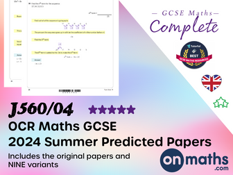Summer 2024 Maths GCSE OCR Paper 1 Higher Predicted Paper