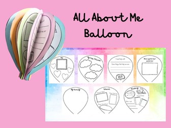All about Me Balloon Transition Activity Display
