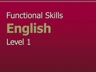 Level 1 English Sow, Presentations, Worksheets and Answers