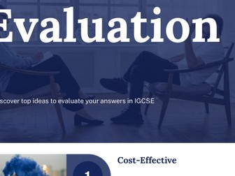 Evaluation tips for CIE IGCSE Business - Class room poster