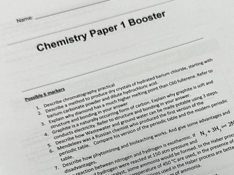 Edexcel Combined Science Chemistry Paper 1 Revision booklet - Mixed Exam Questions