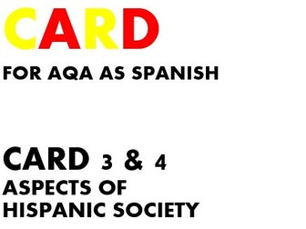 SPEAKING CARDS 3 & 4 for AQA AS SPANISH (new specification)