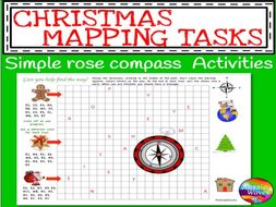 printable christmas activity rose compass plotting directions simple grid map