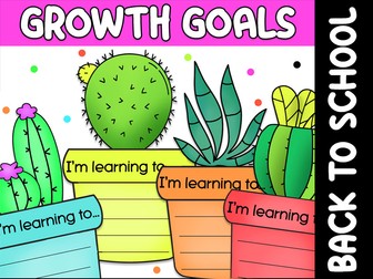 Back to School Cactus Bulletin Board | Goal Setting Growth Mindset Classroom Decor Display