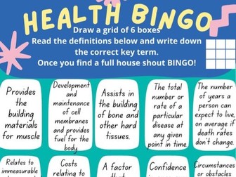 Health and Human Development Bingo