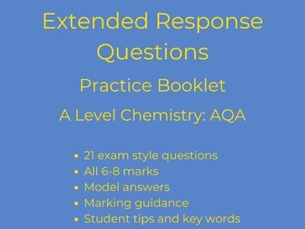 AQA Chemistry A Level extended response (6-mark) question booklet
