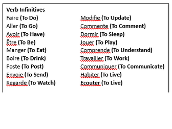 KS3 French Key Words