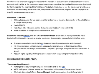 Eisenhower completed notes A-level