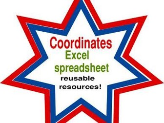 Excel spreadsheet reusable Coordinates practice sheets