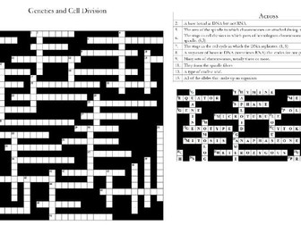 Genetics and Cell Division: Crossword