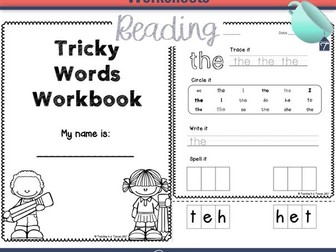Tricky Words Worksheets - Phonics