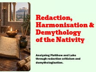 Theme 1A Birth Narratives Luke Matthew Educas Redaction, Demythology and Harmonisation