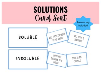 Solutions Card Sort Activity