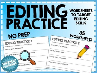 Editing / Revising / Proofreading Practice - corrections and improvements NO PREP