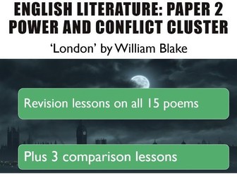 AQA GCSE Power and Conflict Poetry SOW 18 revision lessons covering all the poems and comparison