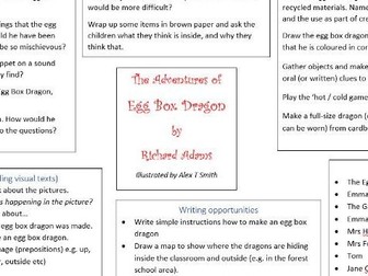 Early Years ideas for using The Adventures of Egg Box Dragon