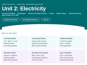 IGCSE Physics: Unit 2 - Electricity | Complete Unit Bundle | Edexcel Modular