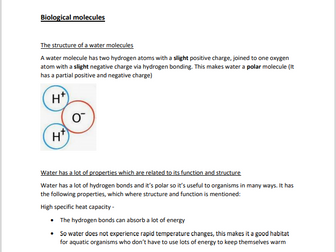 A-level Biology OCR, Year 1 notes