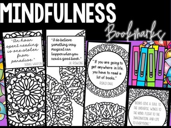Mindfulness Bookmarks to colour