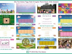 Irregular Plural Nouns Piggy Bank English PowerPoint Game