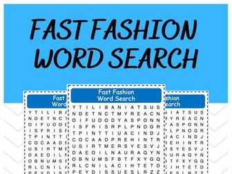 Fast Fashion - Word Search