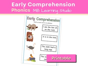 Animal-Themed Early Comprehension – Read and Match Sentences to Pictures (EYFS & KS1 / Pre-K