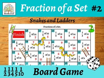 Fractions of a Set #2 Snakes and Ladders Dice Game