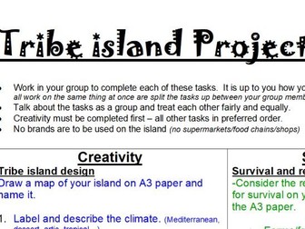 Sustainable Enterprise Project - Tribe Island (cross curricular)