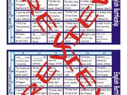 Past Simple Tense with Irregular Verbs Battleship Board Game