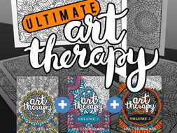Adult Coloring Books | Ultimate Art Therapy Bundle | 60 adult coloring pages in total over 3 coloring books | Printable PDF