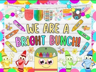 We Are The Brightest: Crayon & Back To School Bulletin Board or Door Decor Kit | August & September