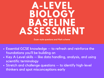 Year 12 A level Biology Baseline Assessment