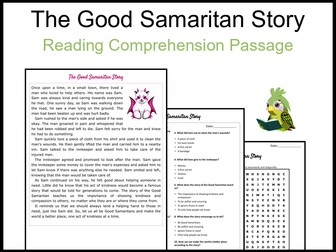 The Good Samaritan Story Reading Comprehension and Word Search