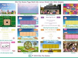 Like versus Would Like Piggy Bank English PowerPoint Game