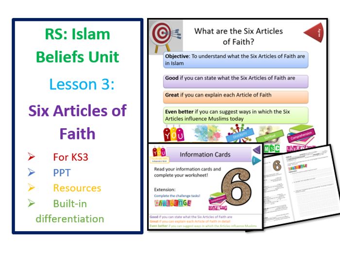 RS Islam Beliefs: Six Articles Of Faith - Whole Lesson And Resources ...