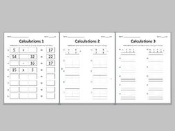 Calculations Template Worksheet by Sherwen | Teaching Resources