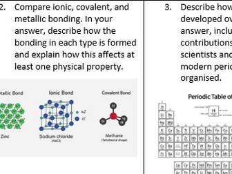 Possible 6-mark questions for AQA GCSE Chemistry paper 1