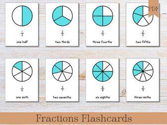Fraction Flashcards and practise sheets