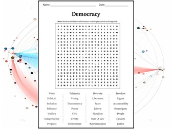 Democracy Word Search Puzzle Worksheet Activity