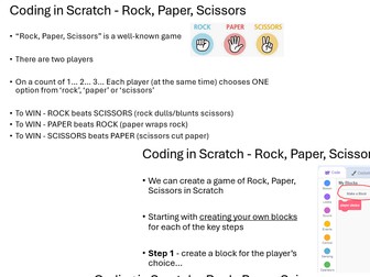 Coding Rock, Paper, Scissors in Scratch - lesson