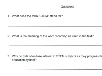 Women in STEM Comprehension