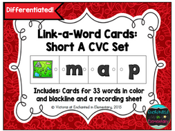 Link-a-Word Cards: CVC Short A Set