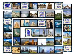 Vacations & Sightseeing Spots Board Game With Answer Key