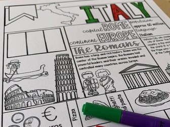 Italy Colouring and Information Sheet