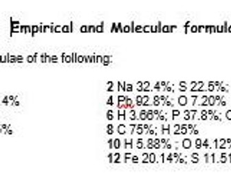 Empirical and Molecular Formulae
