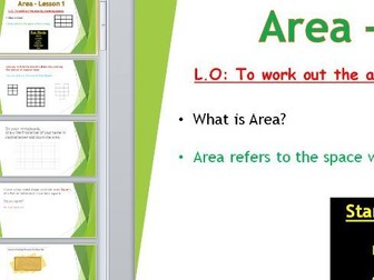 Maths - Year 4 - Area - Four lesson PowerPoint