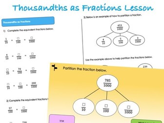 Year 5 Decimals and Percentages - Thousandths as Fractions Lesson