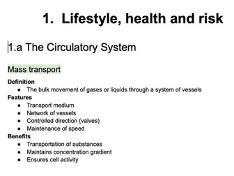 A-level Edexcel Biology - topic 1 notes